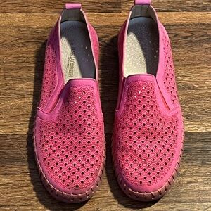 Ilse Jacobsen Shoes 38 Womens 7.5 Pink Perforated Leather Sneaker Classic Casual